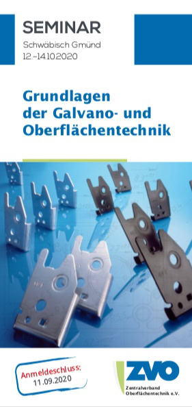 Zusatztermin: ZVO Grundlagenseminar der Galvano- und Oberflächentechnik