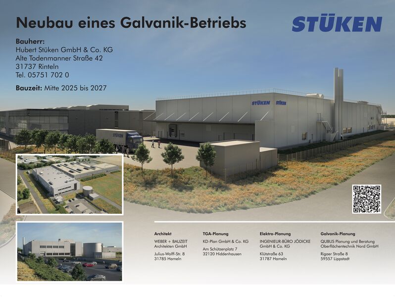 Neue Galvanik-Anlage für STÜKEN: QUBUS Nord übernahm Planung der Oberflächentechnik