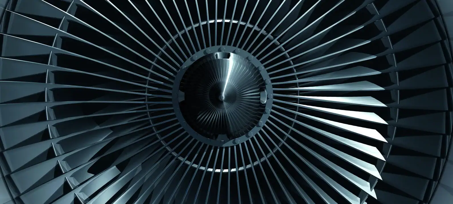 Flugzeugtriebwerk von vorn