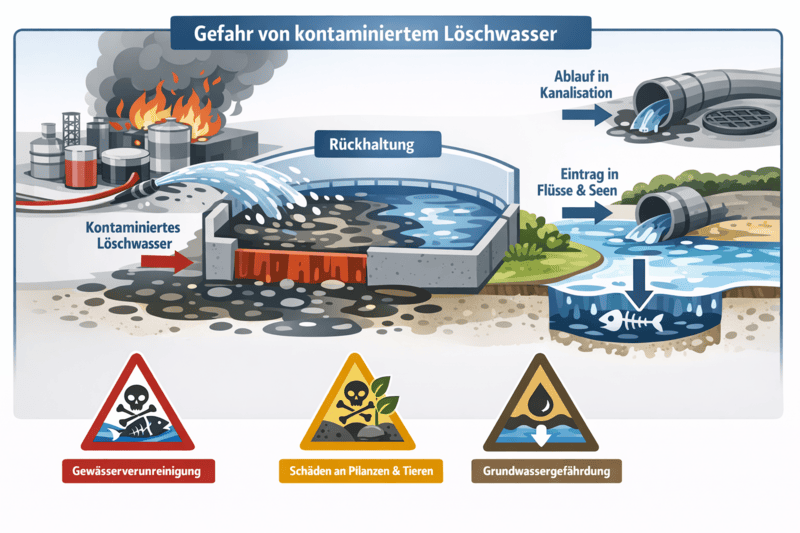 Löschwasserrückhaltung: Gewässerschutz im Ernstfall