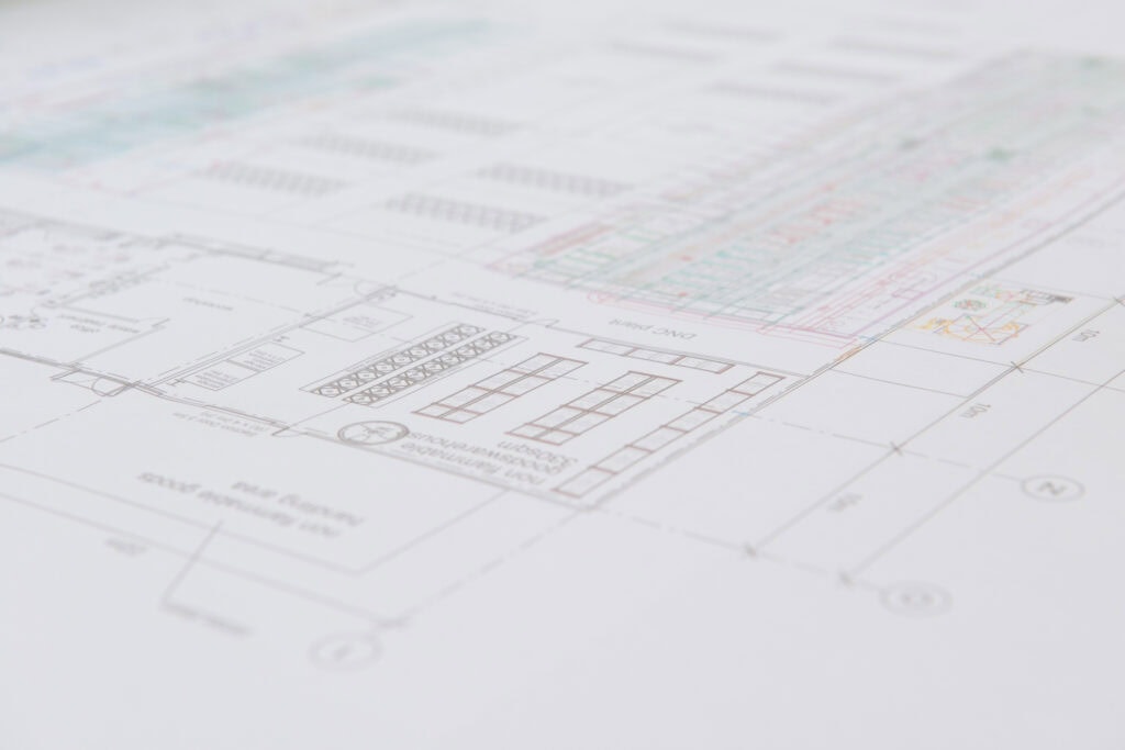Detailed view of a factory layout